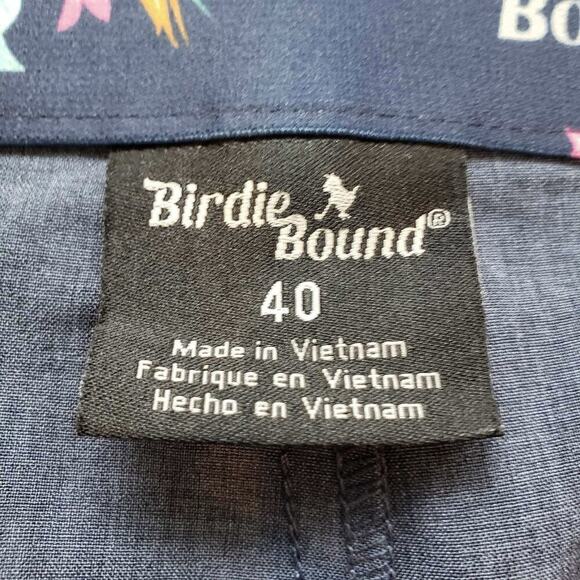 Birdie Bound Cargo Shorts Golf Flat Front Men's Size 40 Navy Blue Flamingo - Picture 9 of 12